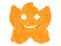 Éponge à récurer orange avec un visage souriant