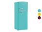 Un réfrigérateur Severin turquoise de style rétro.