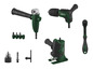 Outils Parkside, y compris une perceuse droite et une perceuse d'angle.