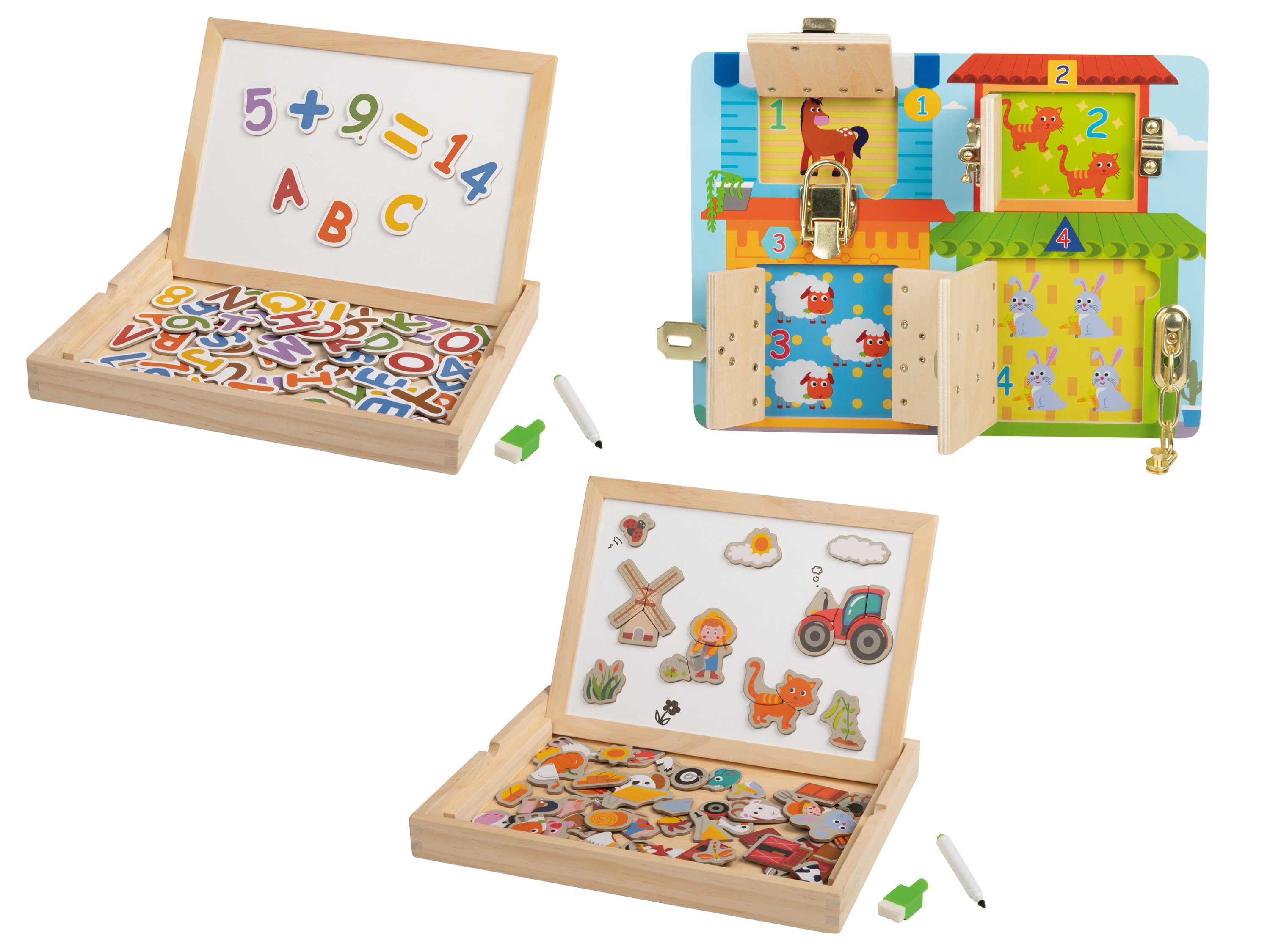 Playtive Jeu de planche à verrous ou mallette tableau magnétique