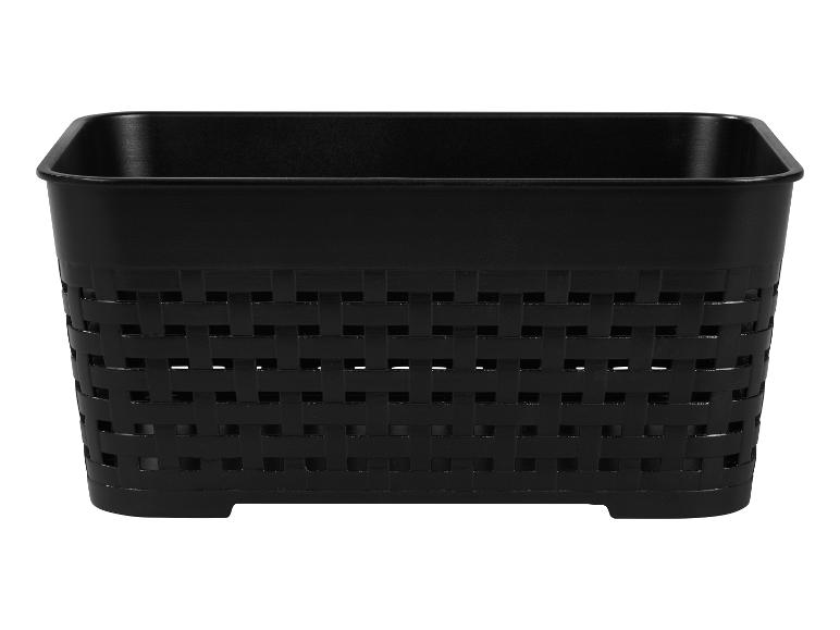 Panier de rangement rectangulaire noir avec motif tressé