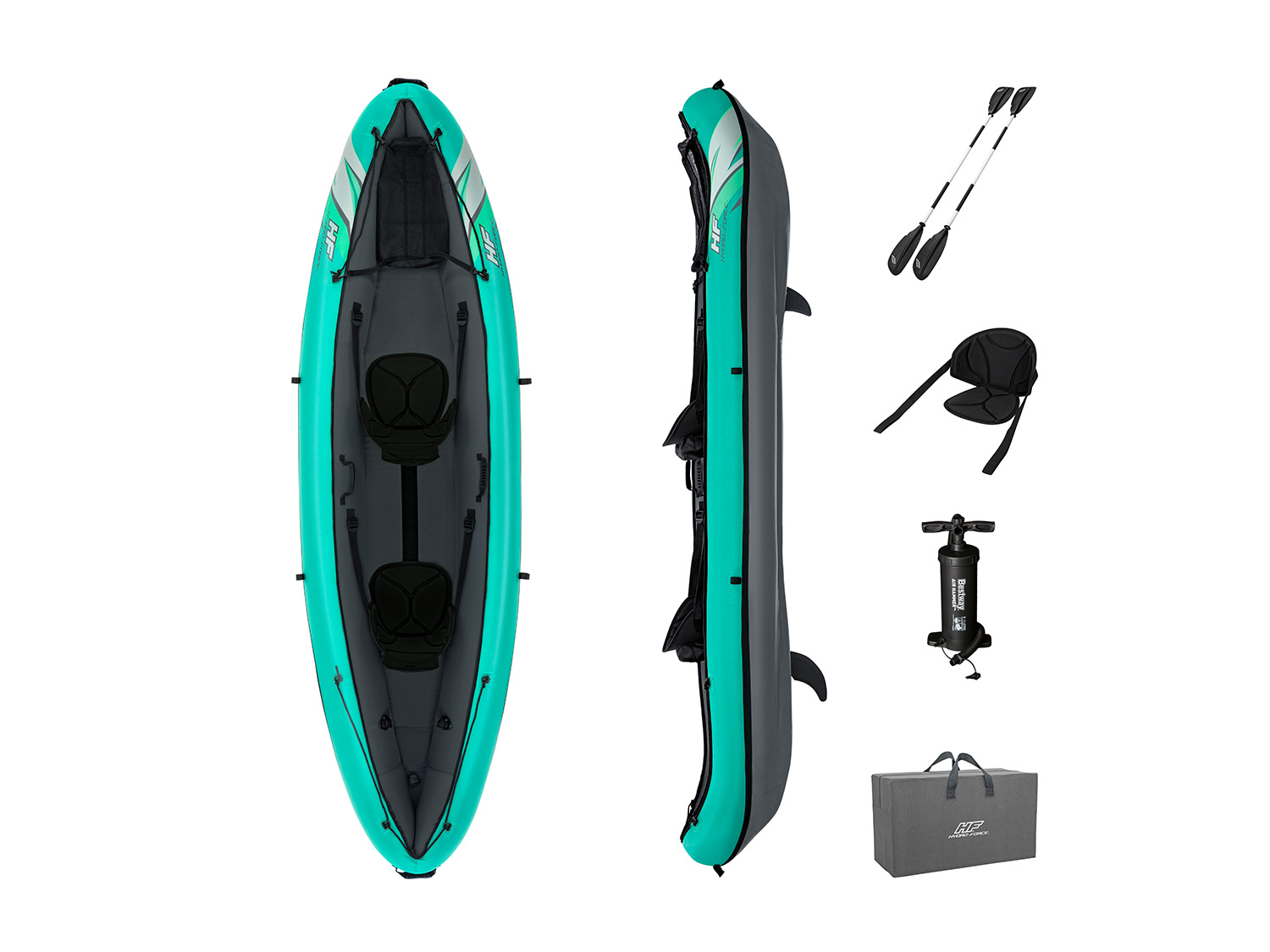 BESTWAY Kit kayak Hydro Force™ « Ventura » pour 2 personnes 330 x 94 x 48 cm - vue 3