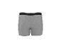 Caleçon boxer gris pour homme avec ceinture noire et rayures blanches, vue arrière.