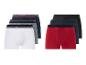 Boxers blancs, gris, rouges et bleus avec un motif nautique.