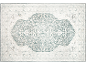 Tapis gris et blanc à motifs avec un médaillon floral