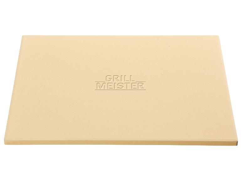 Pierre à pizza beige avec lettrage en relief « GRILL MEISTER »