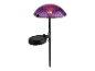 Lampe solaire en forme de champignon violet.