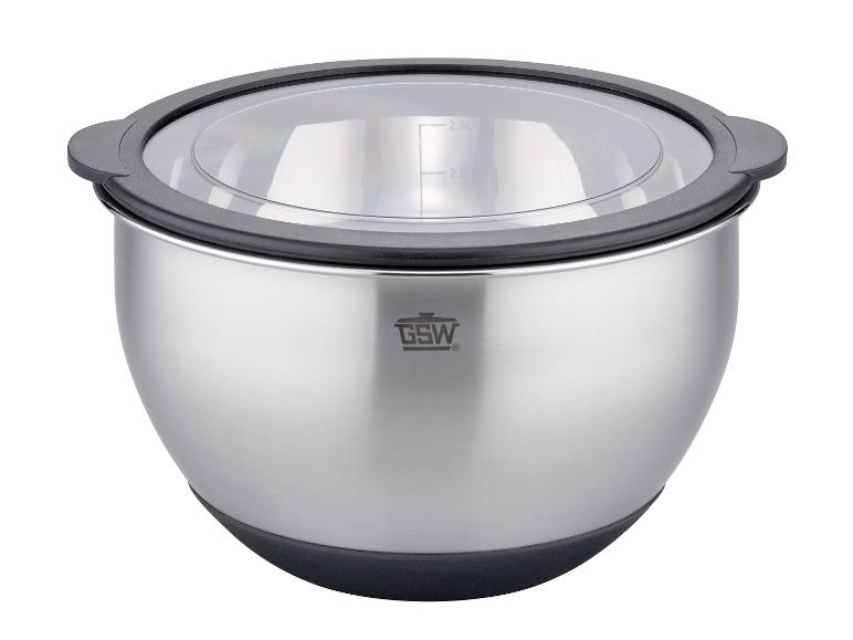 Un bol en acier inoxydable avec un couvercle de GSW.