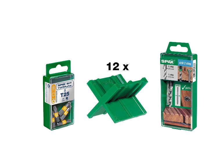 Jeu d'embouts T-STAR plus T25 et foret à 2 étapes, avec un porte-embouts vert.
