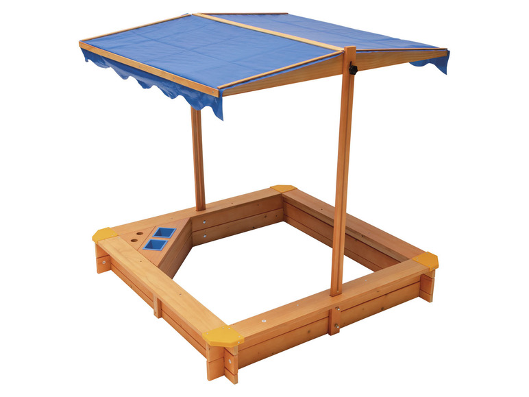 Aller en mode plein écran : Playtive Bac à sable avec toit, en bois, 118 x 118 x 118 cm - Image 6