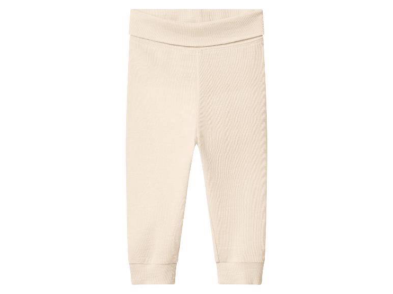Pantalon bébé côtelé beige clair avec taille haute