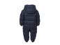 Combinaison de neige matelassée bleu foncé pour bébé, vue arrière.
