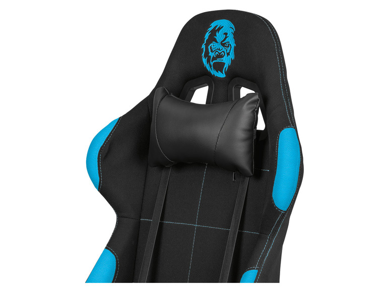 Aller en mode plein écran : LIVARNO home Chaise de gaming au design de course, noir/bleu - Image 5