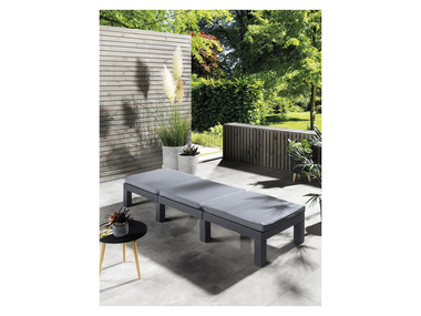 LIVARNO home Chaise longue tressée avec coussin, anthracite