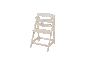 Chaise haute évolutive en bois blanc ROBA Sit Up Flex avec arceau de sécurité et harnais.
