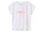 T-shirt blanc pour femme avec le texte rose 'I ❤️ Sleep'.