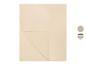 Couverture beige au design uni et option rayée bleue.