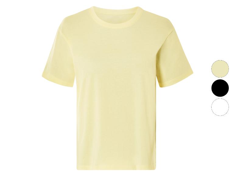 T-shirt jaune pastel, disponible en noir et blanc.