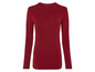 Un t-shirt à manches longues de couleur rouge foncé avec un col rond.