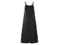 Robe longue noire, style minimaliste.