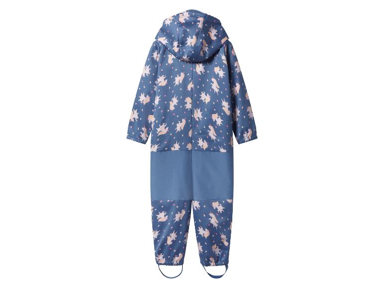 Combinaison de pluie bleue pour enfants avec imprimé licorne et cœurs