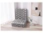 Un futon gris avec un motif d'étoiles blanches.