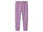 Legging enfant violet à motifs floraux colorés.