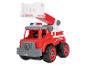 Un camion de pompiers rouge en plastique avec une échelle et l'inscription 'City Public Security'