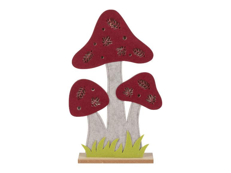 Décoration champignon en feutre.
