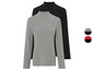 Deux t-shirts à manches longues à col roulé, un gris et un noir.
