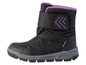 Bottes d'hiver noires, imperméables et à fermeture velcro.