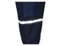 Pantalon de travail bleu foncé avec bandes réfléchissantes sur la jambe.