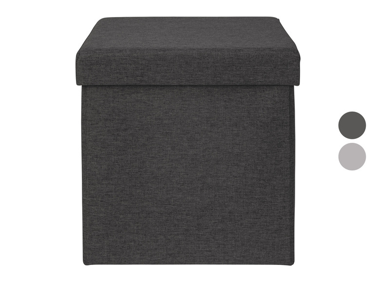 Aller en mode plein écran : LIVARNO home Pouf-coffre de rangement, 46 L - Image 1