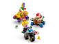 Ensemble LEGO Super Mario de karts et motos, avec des personnages comme Lemmy, Toad et Baby Peach.