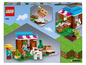 Ensemble LEGO Minecraft avec une ferme, des figurines et des animaux.