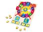 Jeu d'apprentissage en bois : horloge rotative et blocs-nombres pour apprendre l'heure.