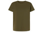 Un t-shirt vert foncé à manches courtes.