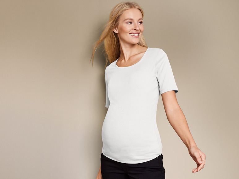 Aller en mode plein écran : esmara® Lot de 2 t-shirts de grossesse côtelés femme - Image 7