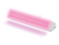 Barre lumineuse LED blanche avec lumière rose.
