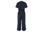 Combinaison pantalon bleu marine, style élégant.