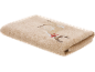 Serviette de toilette beige avec broderie de renne