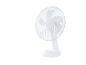 Ventilateur de table blanc avec grille de protection et boutons de contrôle de vitesse