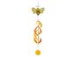 Carillon éolien abeille avec des éléments en spirale jaunes et oranges et un disque circulaire.