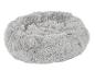 Lit rond, gris et moelleux pour animaux de compagnie