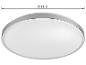 Plafonnier LED rond de 33 cm de diamètre avec finition métallique.