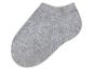 Une chaussette grise sur fond blanc.
