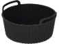 Moule de cuisson en silicone noir avec poignées et parois cannelées.