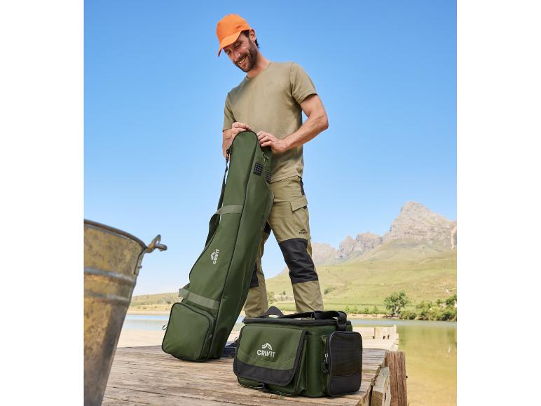 Sacs de pêche Crivit : un grand sac et une boîte à pêche.