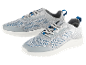 Une paire de baskets grises en tricot.