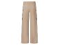 Pantalon large beige avec une bande noire sur les côtés.